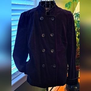 J.Jill black corduroy double breasted jacket, Small